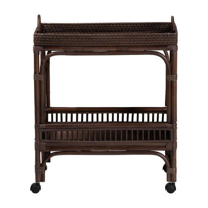 bali & pari - LombokWine Cart in Coffee Bean - Lombok-Rattan-Coffee Bean-Cart view 2