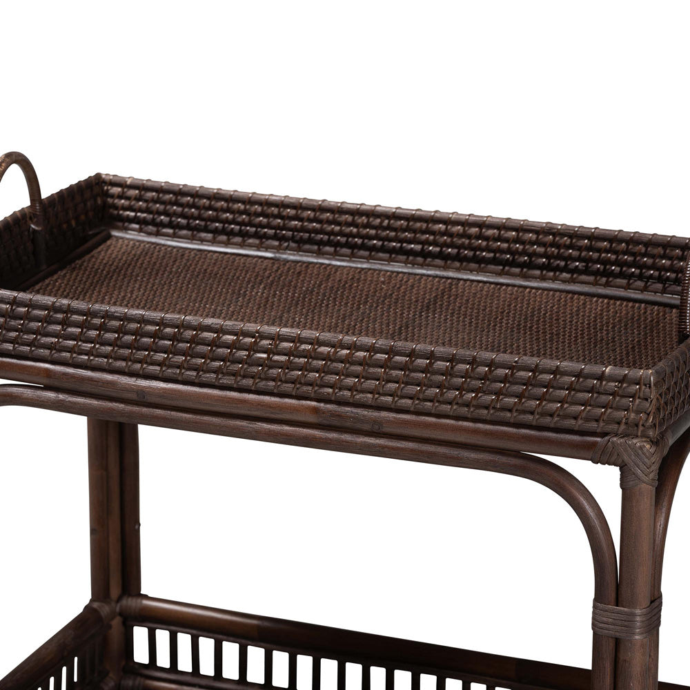 bali & pari - LombokWine Cart in Coffee Bean - Lombok-Rattan-Coffee Bean-Cart view 4