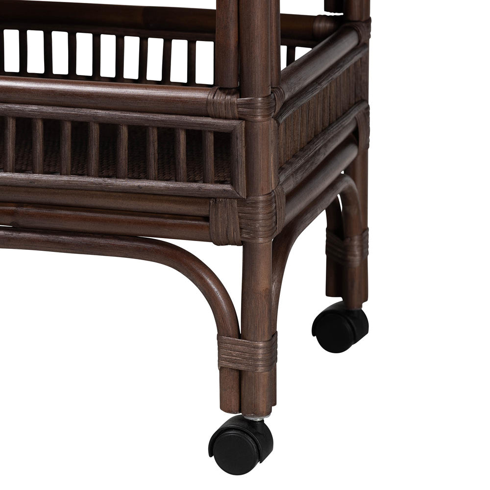 bali & pari - LombokWine Cart in Coffee Bean - Lombok-Rattan-Coffee Bean-Cart view 5