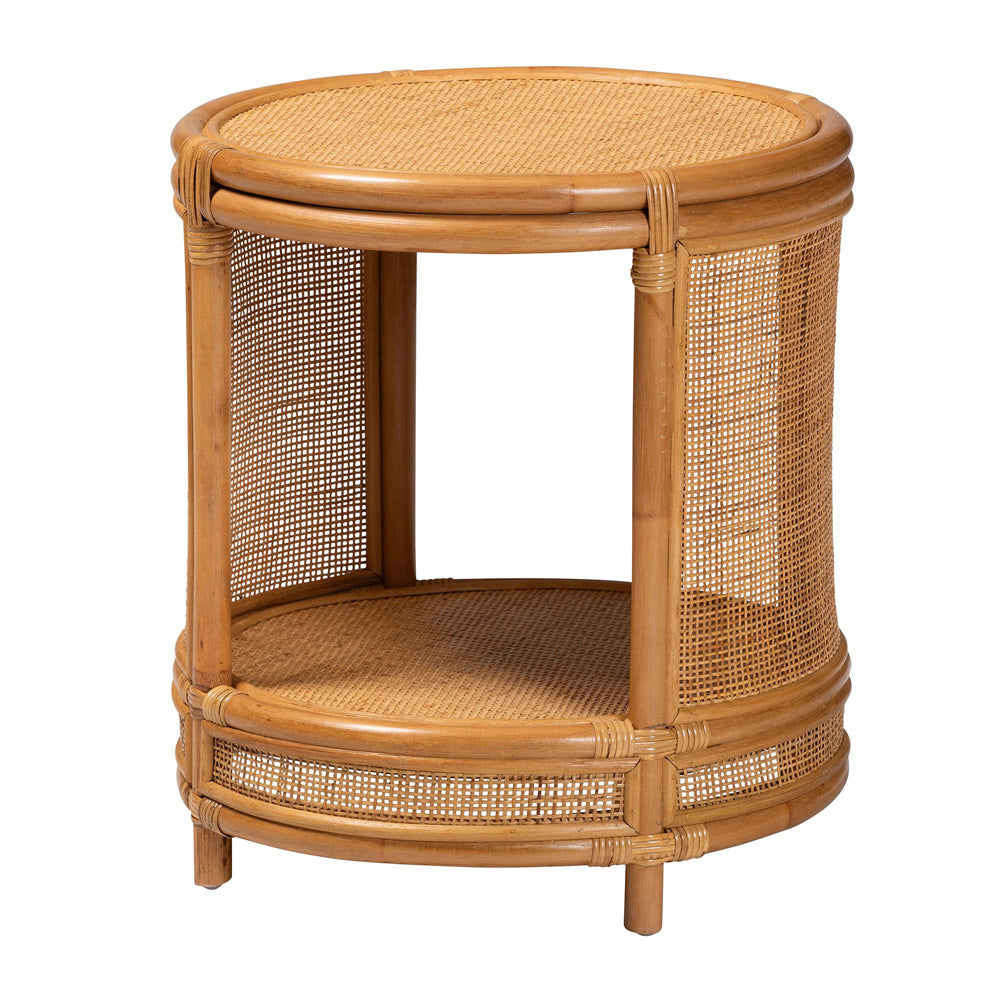 bali & pari - Louis End Table in Light Honey - Louis-Light Honey Rattan-ET view 1