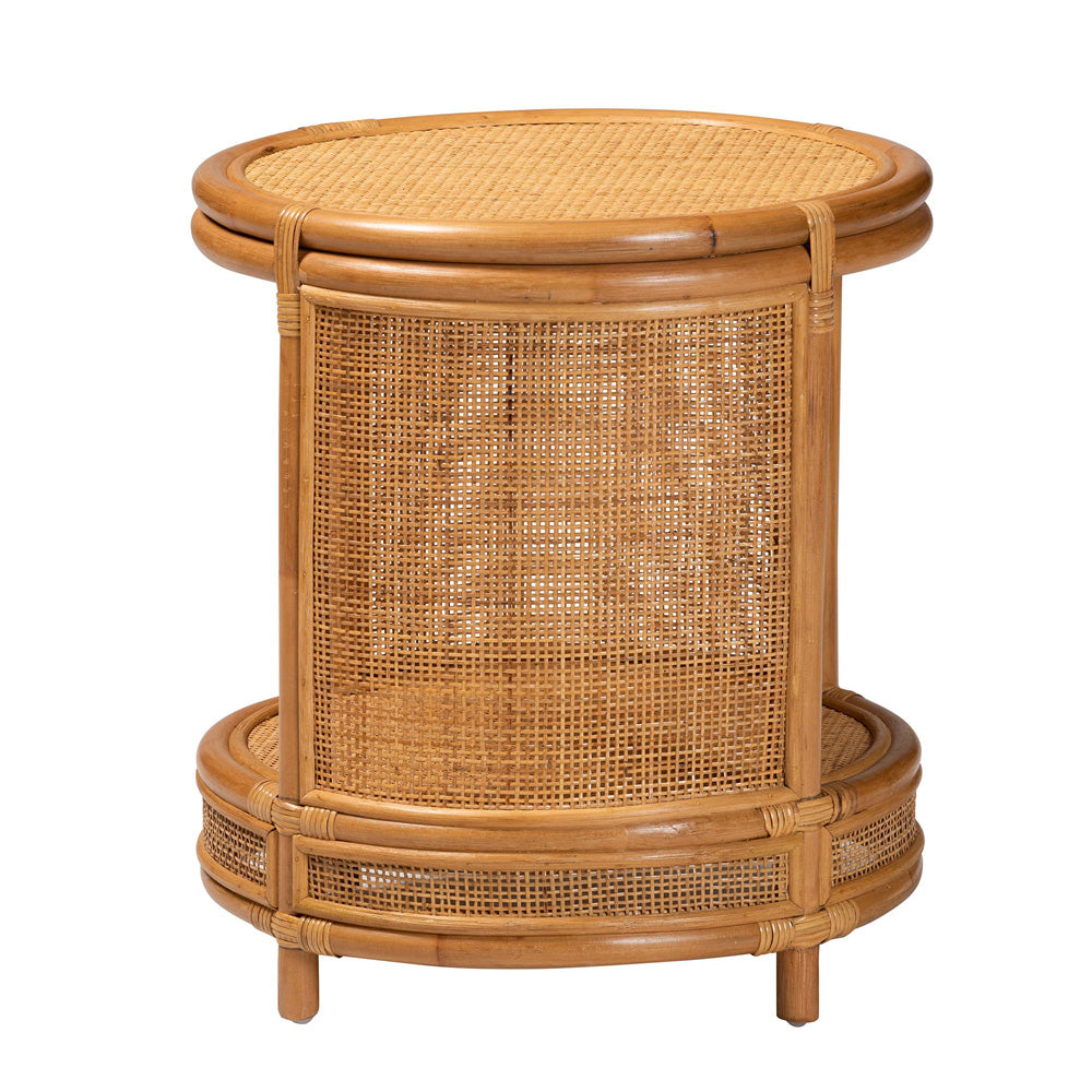 bali & pari - Louis End Table in Light Honey - Louis-Light Honey Rattan-ET view 3