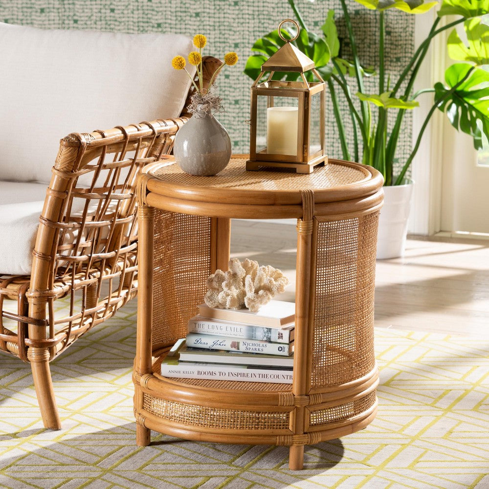 bali & pari - Louis End Table in Light Honey - Louis-Light Honey Rattan-ET view 8