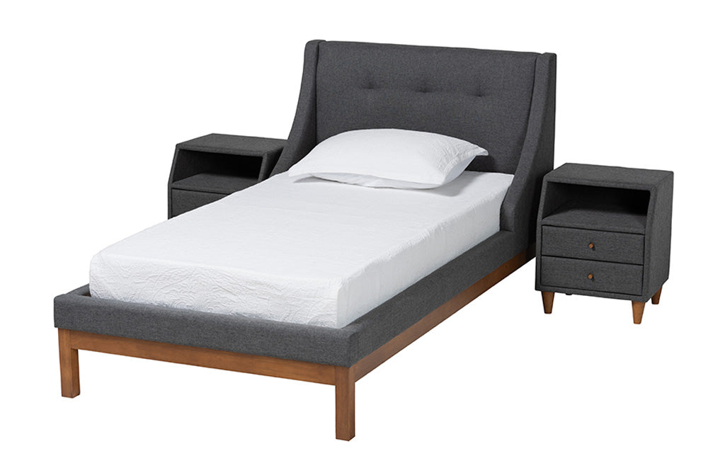 bali & pari - Louvain Twin Bedroom Set - BBT6696-Dark Grey-Twin-3PC Set view 1