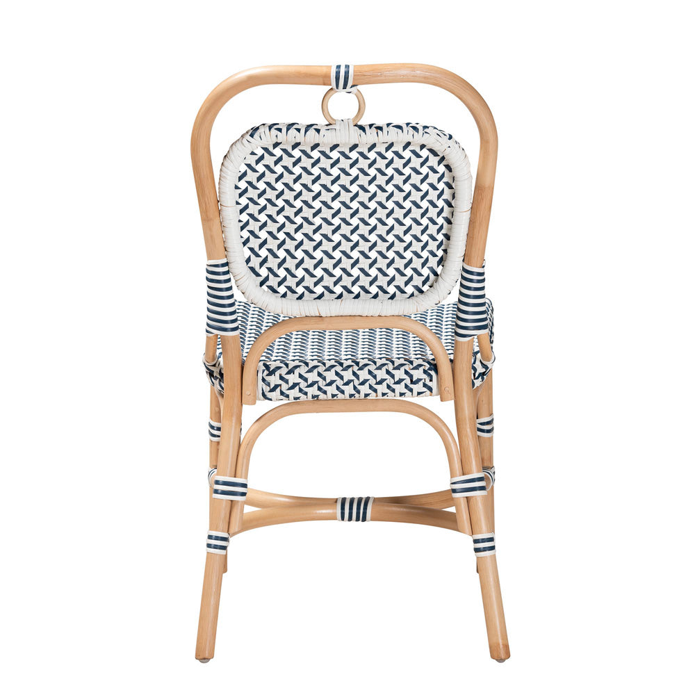 bali & pari - Luciana Dining Chair in Blue/White/Natural Brown - Luciana-Rattan-DC view 4