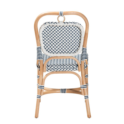 bali & pari - Luciana Dining Chair in Blue/White/Natural Brown - Luciana-Rattan-DC view 4