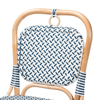 bali & pari - Luciana Dining Chair in Blue/White/Natural Brown - Luciana-Rattan-DC view 5