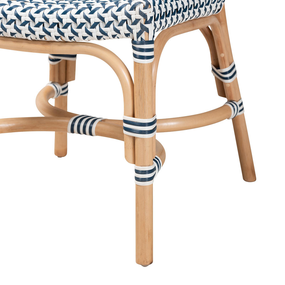 bali & pari - Luciana Dining Chair in Blue/White/Natural Brown - Luciana-Rattan-DC view 6