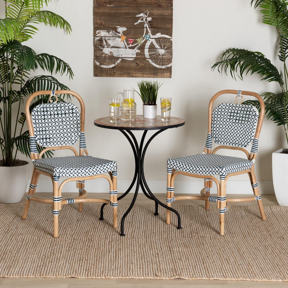 bali & pari - Luciana Dining Chair in Blue/White/Natural Brown - Luciana-Rattan-DC view 8