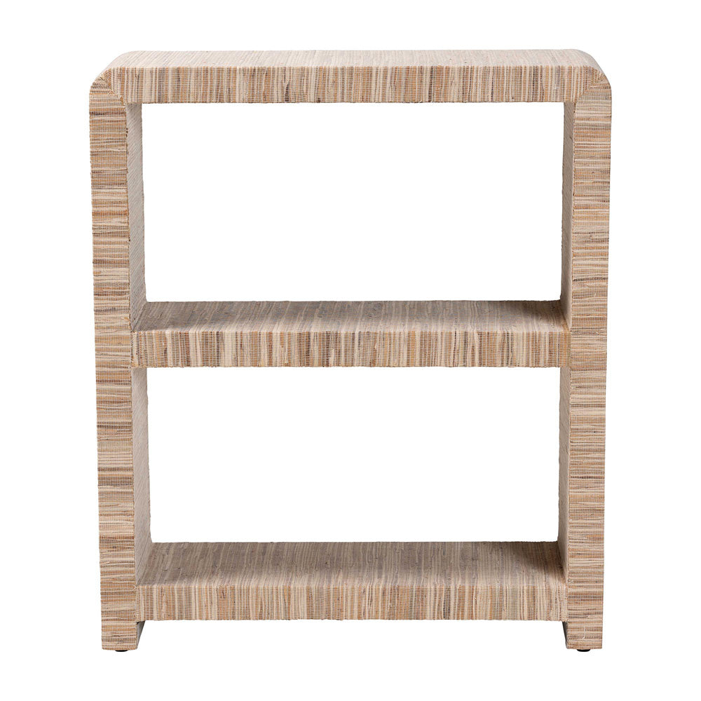 bali & pari - Lucy Bookcase in Natural - Lucy-Natural Woven Grasscloth-Bookshelf view 2