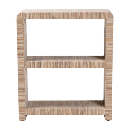 bali & pari - Lucy Bookcase in Natural - Lucy-Natural Woven Grasscloth-Bookshelf view 2