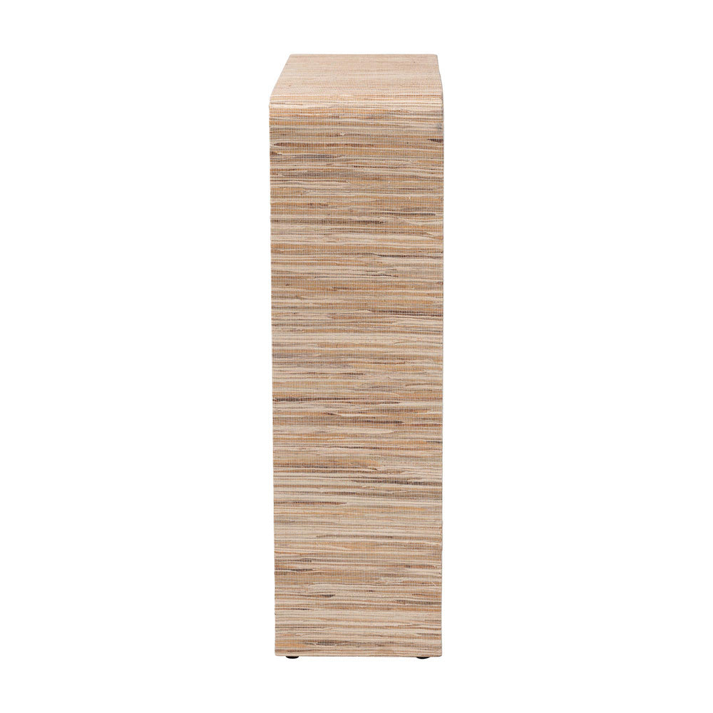 bali & pari - Lucy Bookcase in Natural - Lucy-Natural Woven Grasscloth-Bookshelf view 3
