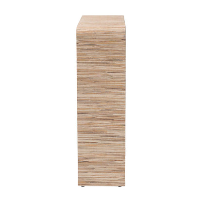 bali & pari - Lucy Bookcase in Natural - Lucy-Natural Woven Grasscloth-Bookshelf view 3