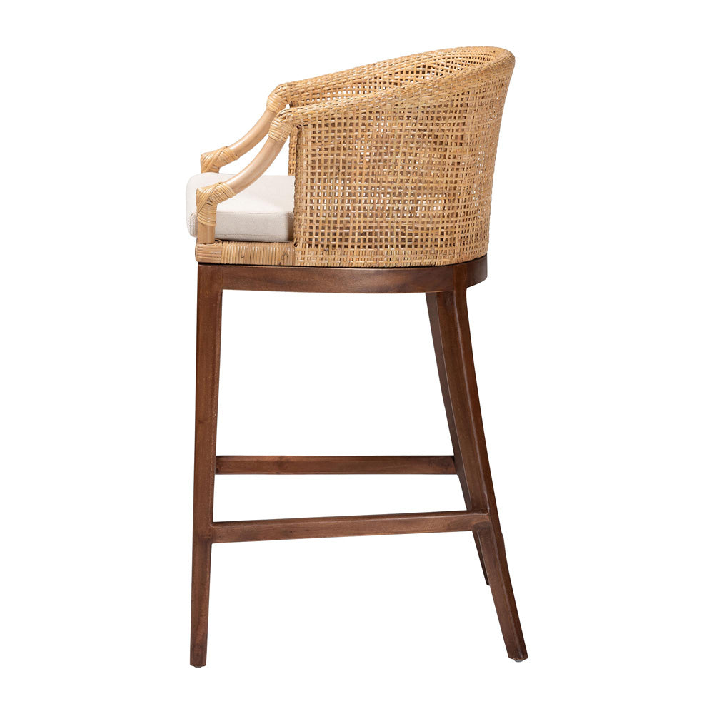 bali & pari - Lumajang Bar Stool in Light Honey/White/Walnut Brown - Lumajang-Light Honey/Light Brown Rattan-BS view 3