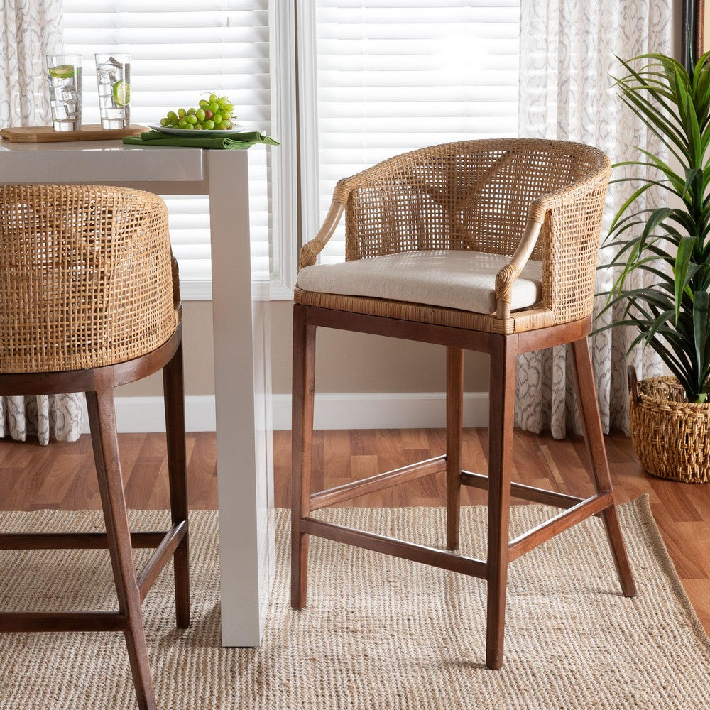 bali & pari - Lumajang Bar Stool in Light Honey/White/Walnut Brown - Lumajang-Light Honey/Light Brown Rattan-BS view 8