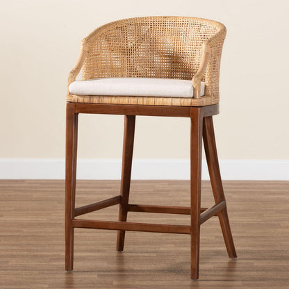 bali & pari - Lumajang Bar Stool in Light Honey/White/Walnut Brown - Lumajang-Light Honey/Light Brown Rattan-BS view 9