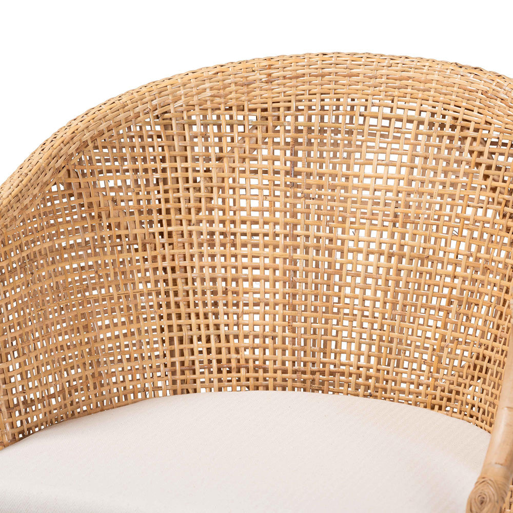 bali & pari - Lumajang Set of 2 Dining Chairs in Light Honey/White/Walnut Brown - Lumajang-Light Honey/Light Brown Rattan-DC view 4