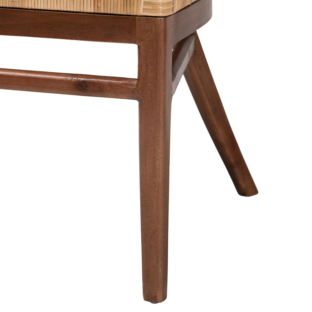 bali & pari - Lumajang Set of 2 Dining Chairs in Light Honey/White/Walnut Brown - Lumajang-Light Honey/Light Brown Rattan-DC view 5