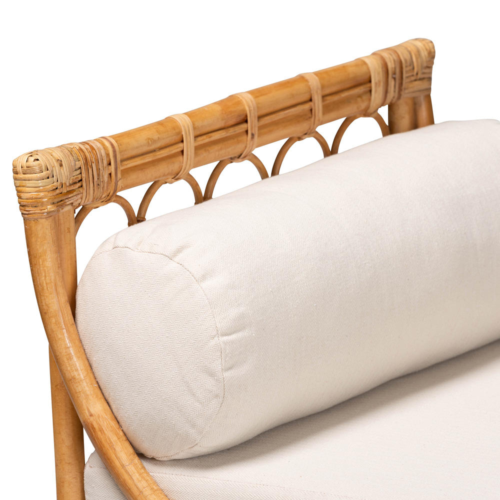 bali & pari - Macias Daybed in White/Natural Brown - DCWH10011-Light Honey Rattan-Charmilla Daybed view 4