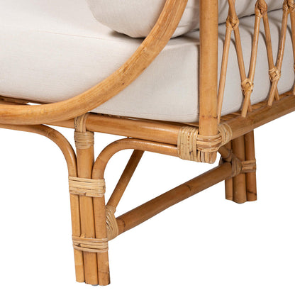 bali & pari - Macias Daybed in White/Natural Brown - DCWH10011-Light Honey Rattan-Charmilla Daybed view 5
