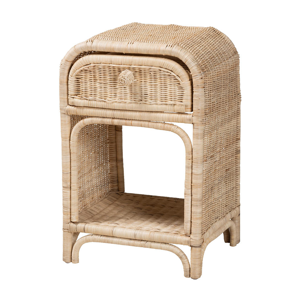 bali & pari - Magni Nightstand in Natural Brown - WS024-Rattan-NS view 1