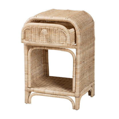bali & pari - Magni Nightstand in Natural Brown - WS024-Rattan-NS view 2