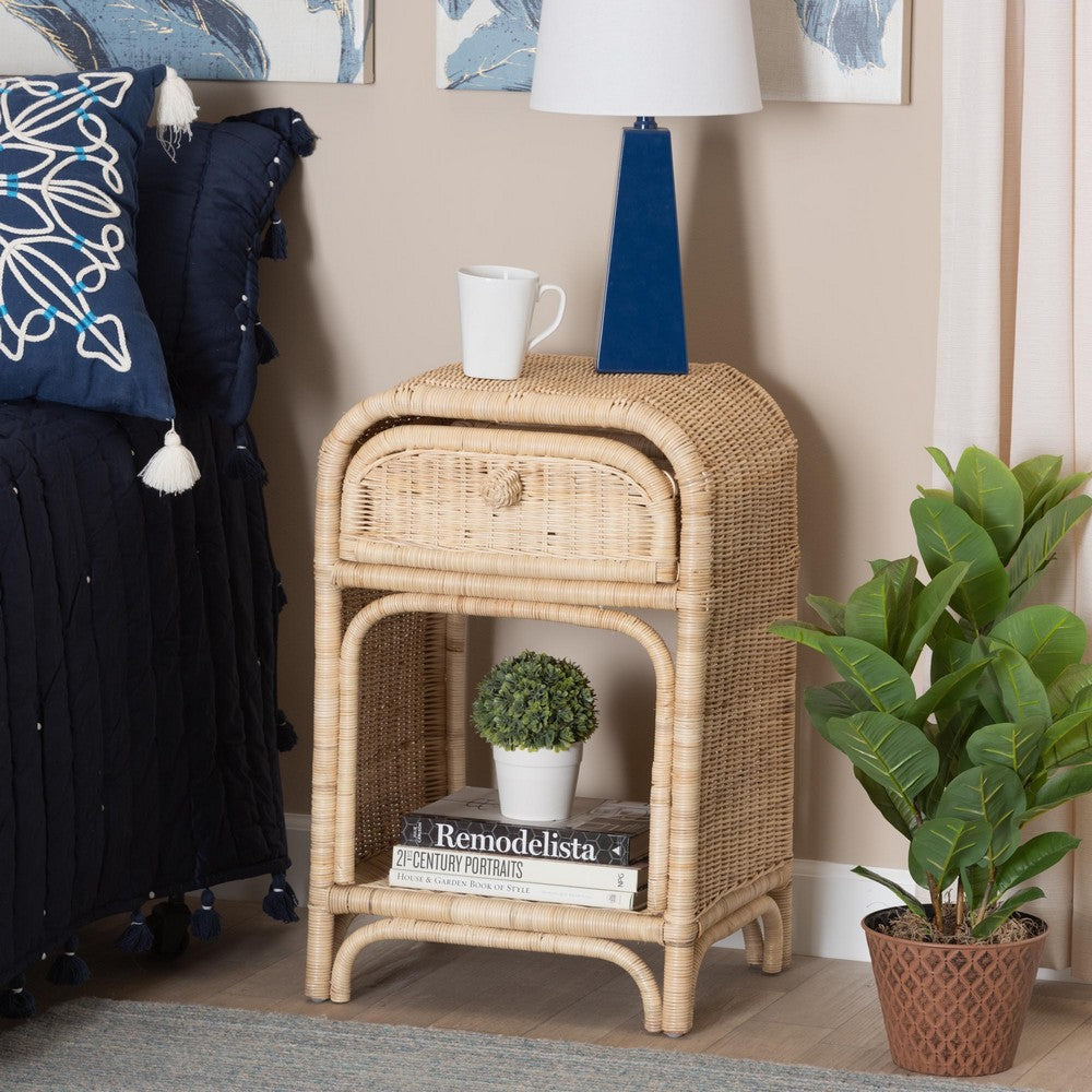 bali & pari - Magni Nightstand in Natural Brown - WS024-Rattan-NS view 8