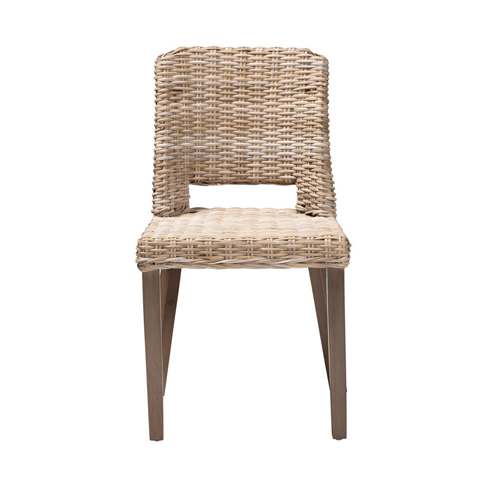 bali & pari - Magy Dining Chair in Greywashed/Brown - Magy-Grey Natural-DC view 2