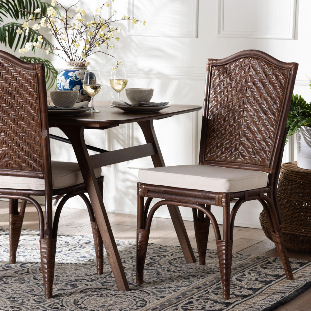 bali & pari - MahdisDining Chair in Coffee Bean - WS231-Coffee Bean/Rattan-Cushion-DC view 7