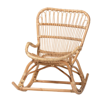bali & pari - Mahin Rocking Chair in Light Honey - DC8005-Light Honey Rattan-RC view 1
