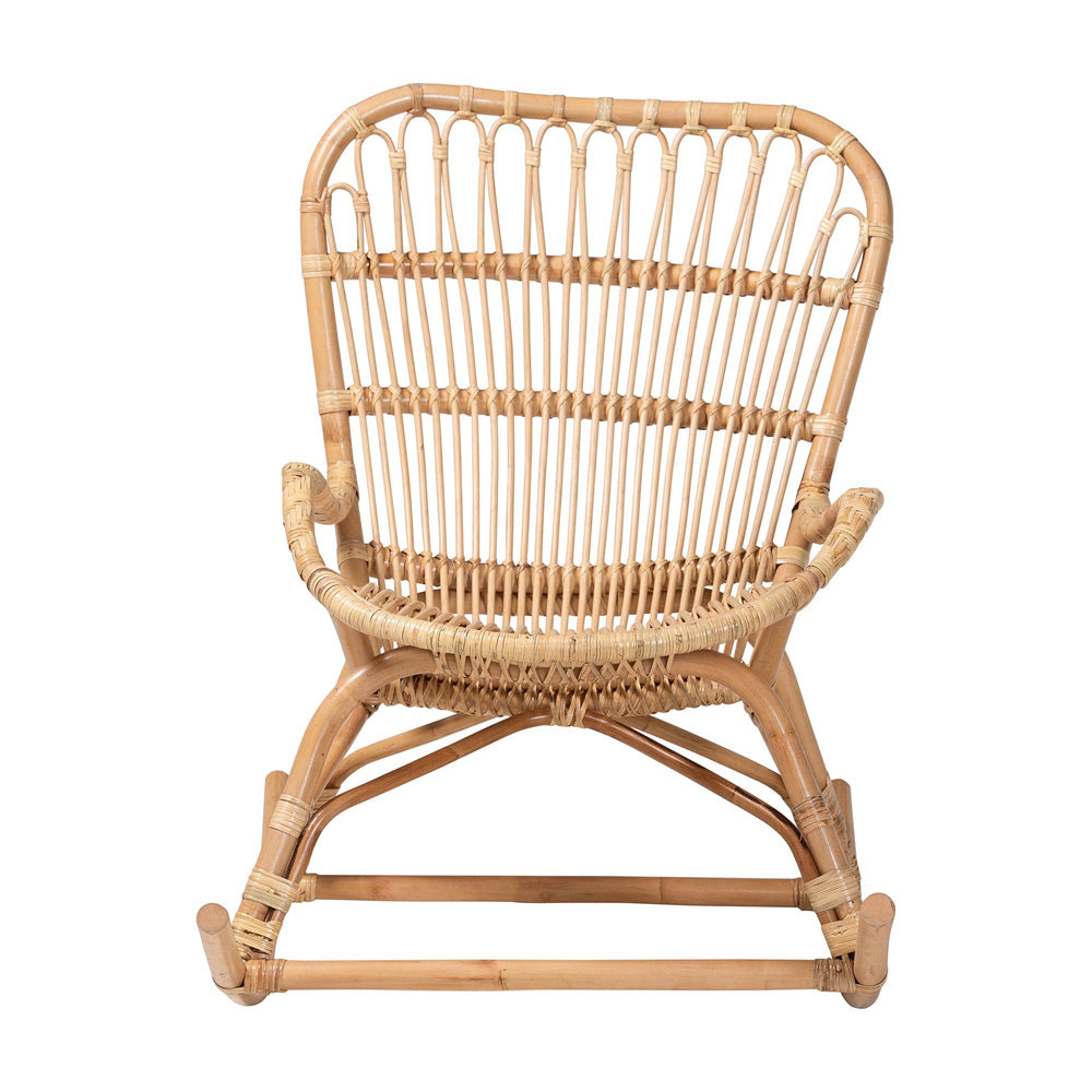 bali & pari - Mahin Rocking Chair in Light Honey - DC8005-Light Honey Rattan-RC view 2