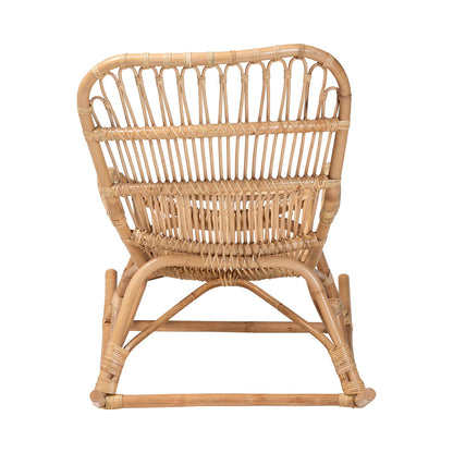bali & pari - Mahin Rocking Chair in Light Honey - DC8005-Light Honey Rattan-RC view 4