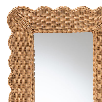 bali & pari - Makoto Mirror in Honey - WS167-Honey Rattan-Mirror view 2