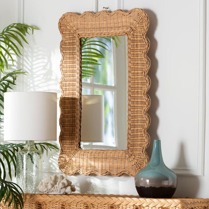 bali & pari - Makoto Mirror in Honey - WS167-Honey Rattan-Mirror view 3