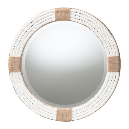 bali & pari - Makya Mirror in White/Natural Brown - F247-FT1-Mirror view 1