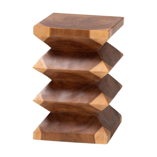 bali & pari  - Malati End Table in Natural Brown - Suar S/T 007-Natural-Side Table view 1