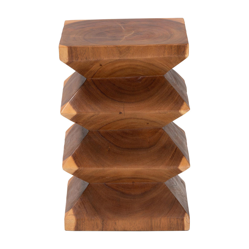 bali & pari  - Malati End Table in Natural Brown - Suar S/T 007-Natural-Side Table view 3