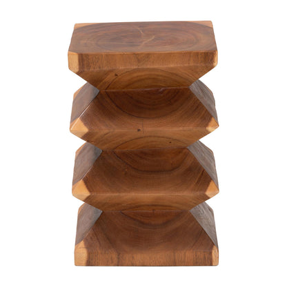 bali & pari  - Malati End Table in Natural Brown - Suar S/T 007-Natural-Side Table view 3