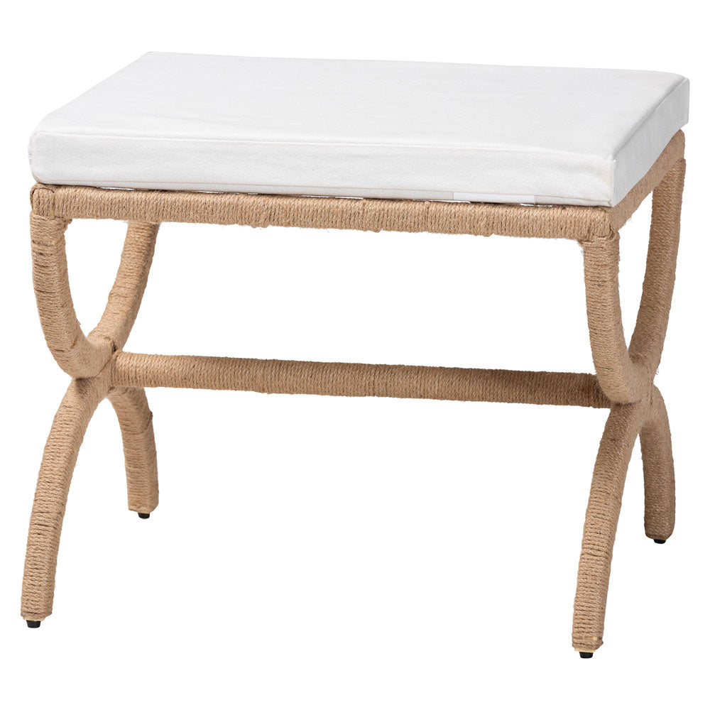 bali & pari - Maliyah Ottoman in Natural Brown  - F242-FT21-Ottoman view 1