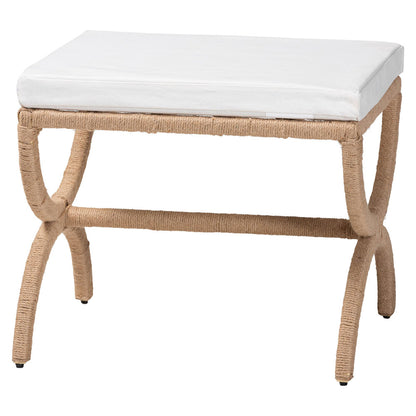 bali & pari - Maliyah Ottoman in Natural Brown  - F242-FT21-Ottoman view 1