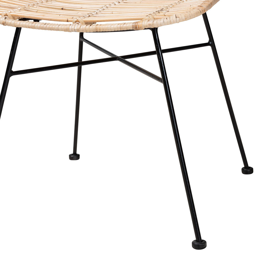 bali & pari - Manhattan Set of 2 Dining Chairs in Natural Brown/Black - Manhattan-Rattan/Black-DC view 5