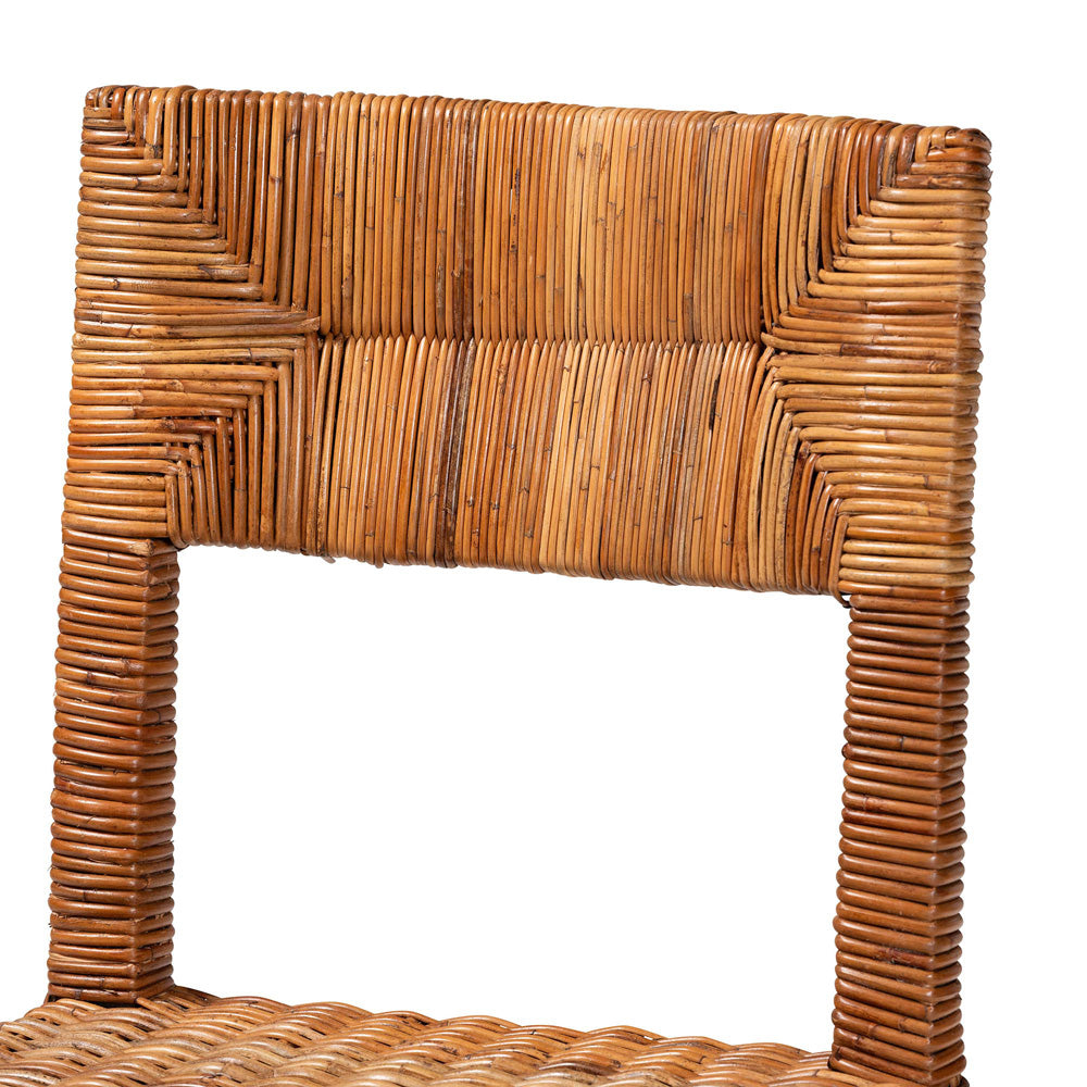bali & pari - Manrico Set of 2 Dining Chairs in Dark Brown/Natural Brown - MD39533-Mango Wood-DC view 4