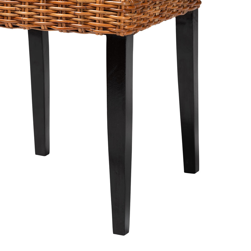 bali & pari - Manrico Set of 2 Dining Chairs in Dark Brown/Natural Brown - MD39533-Mango Wood-DC view 5