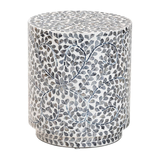 bali & pari - Marilla Footstool in Mosaic Black/White - F242-FT14-Stool view 1