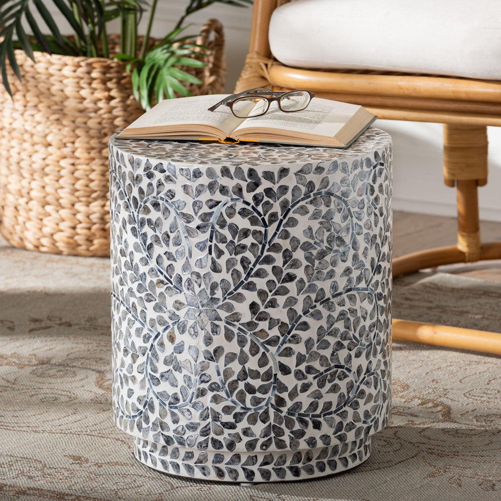 bali & pari - Marilla Footstool in Mosaic Black/White - F242-FT14-Stool view 5