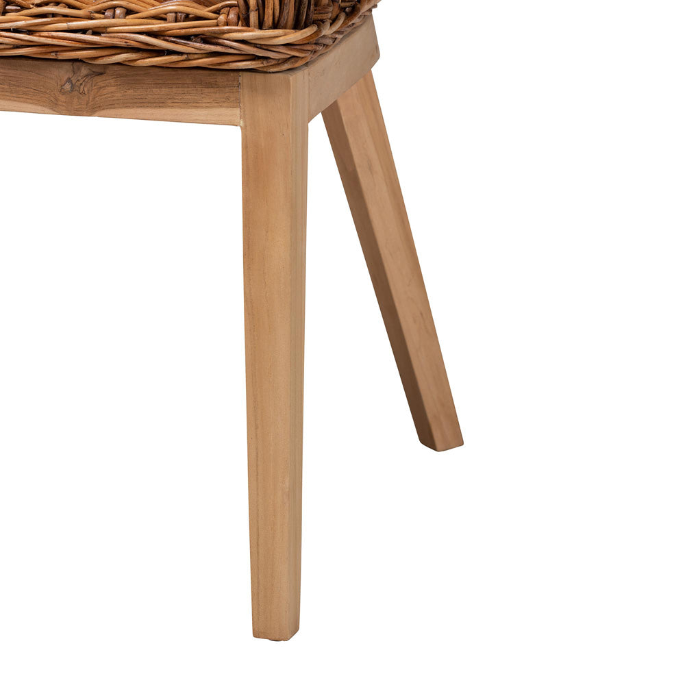 bali & pari - Mario Set of 2 Dining Chairs in Natural Brown/Brown - Mario-Rattan-DC view 5