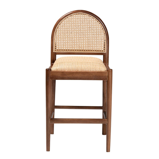 bali & pari - Maryland Counter Stool in Natural/Walnut Brown - Maryland-Wood/Rattan-CS view 2