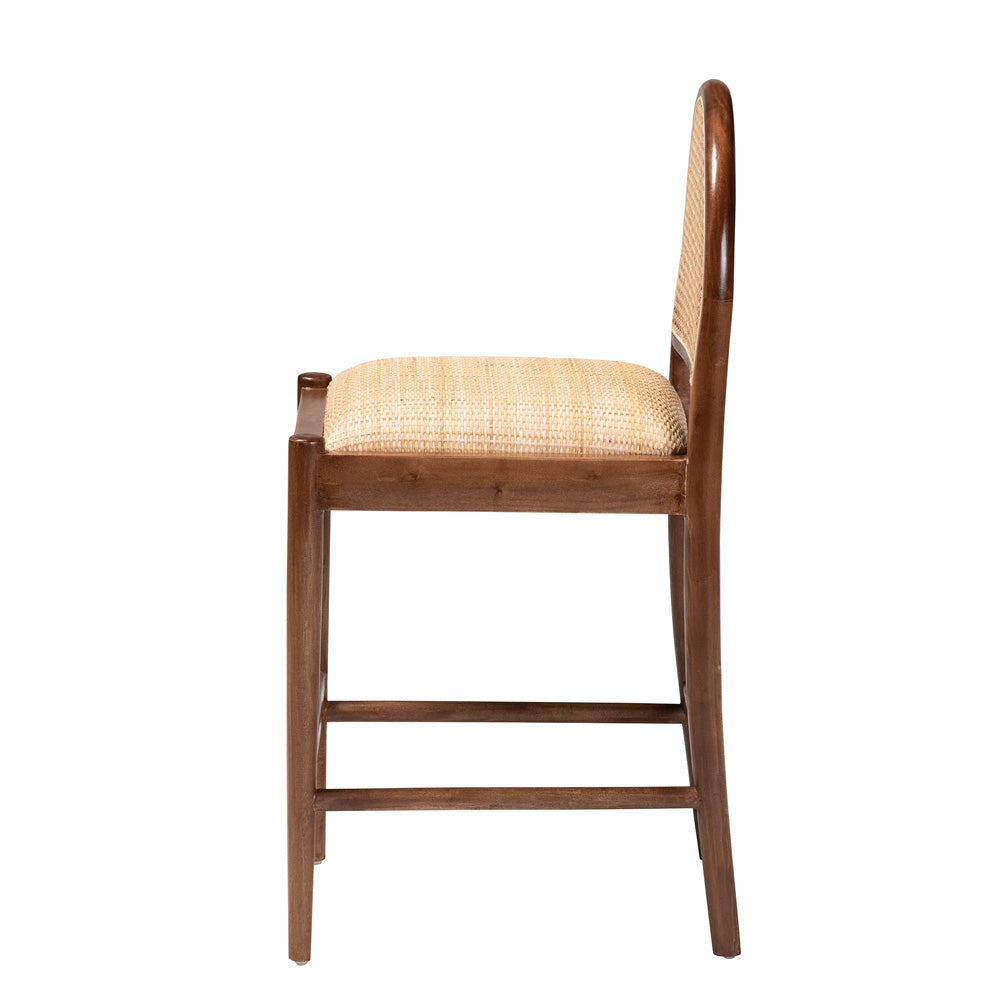 bali & pari - Maryland Counter Stool in Natural/Walnut Brown - Maryland-Wood/Rattan-CS view 3
