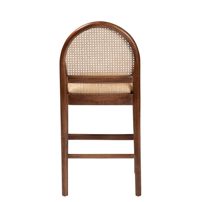 bali & pari - Maryland Counter Stool in Natural/Walnut Brown - Maryland-Wood/Rattan-CS view 4