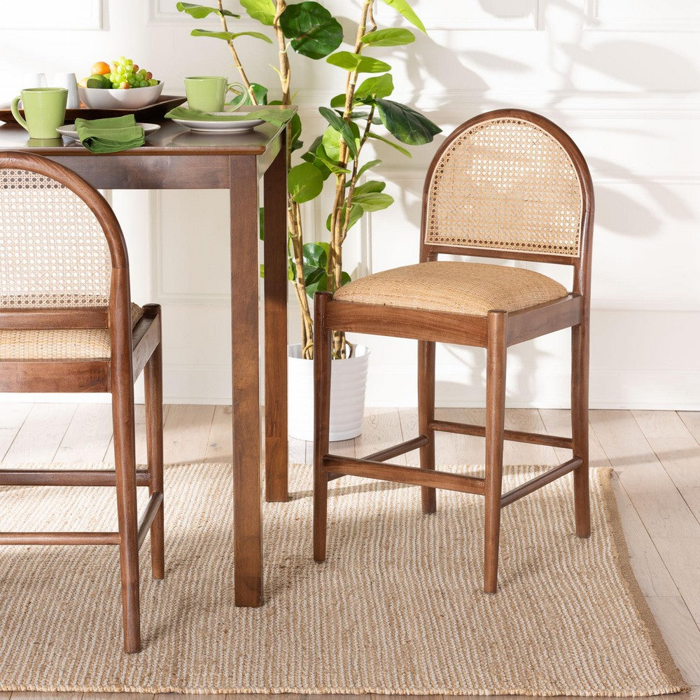 bali & pari - Maryland Counter Stool in Natural/Walnut Brown - Maryland-Wood/Rattan-CS view 8