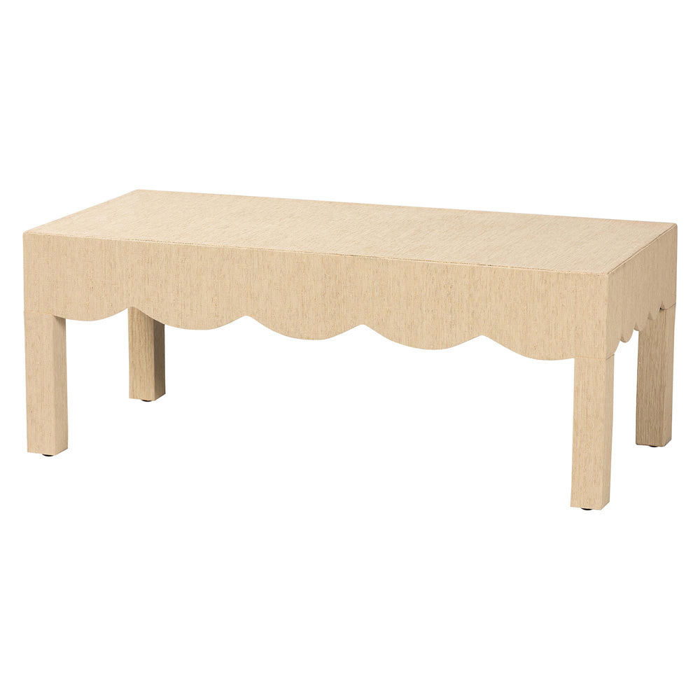 bali & pari  - Mason Coffee Table in Beige - Lucas-Faux Raffia-Coffee Table view 1